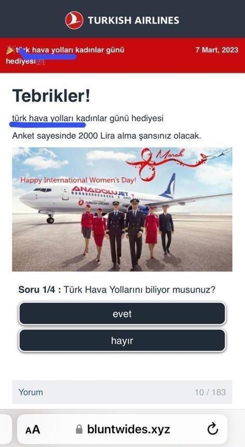 THY Kadınlar Günü hediyesi 2000 TL doğru mu, linke tıkladım ne yapmalıyım? THY’dan resmi açıklama: Kadınlar Günü hediyesi…