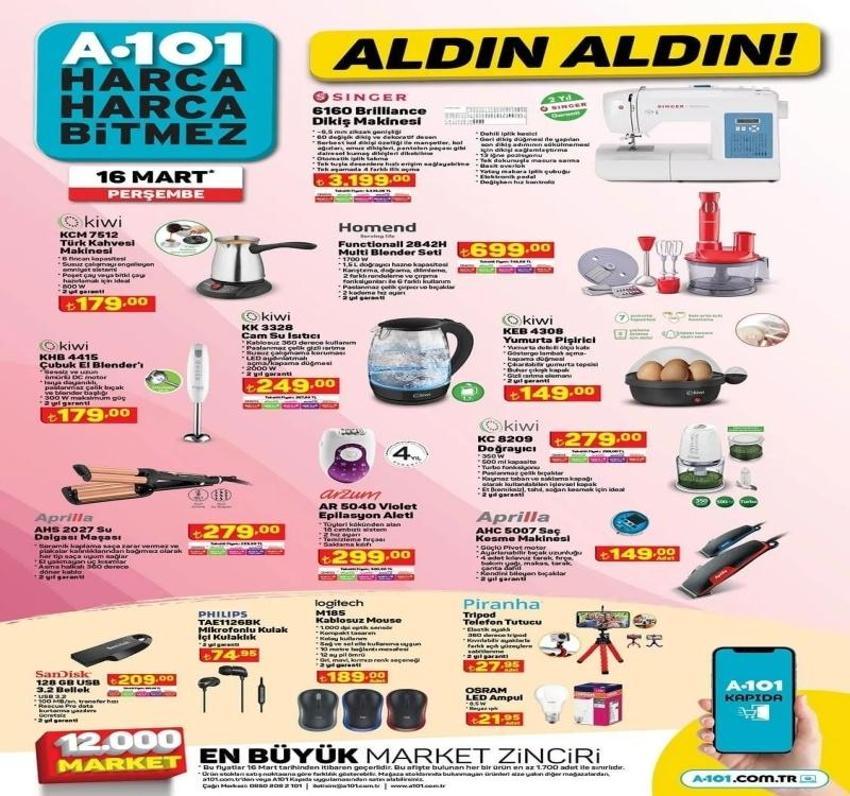 A101 aktüel 16 Mart 2023 yayınlandı! Epilasyon aleti, Apec benzinli motosiklet... A101 indirimli ürünler listesi