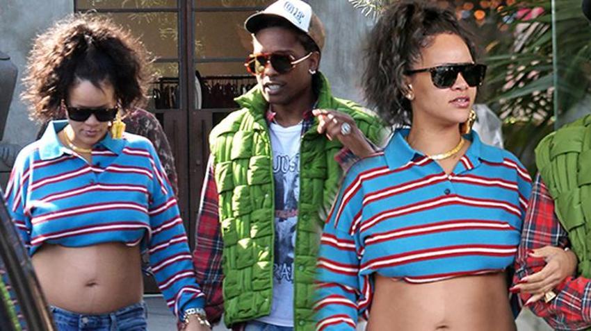 Rihanna belirginleşen karnıyla görüntülendi! Sevgilisinin kolunu bir an olsun bırakmadı