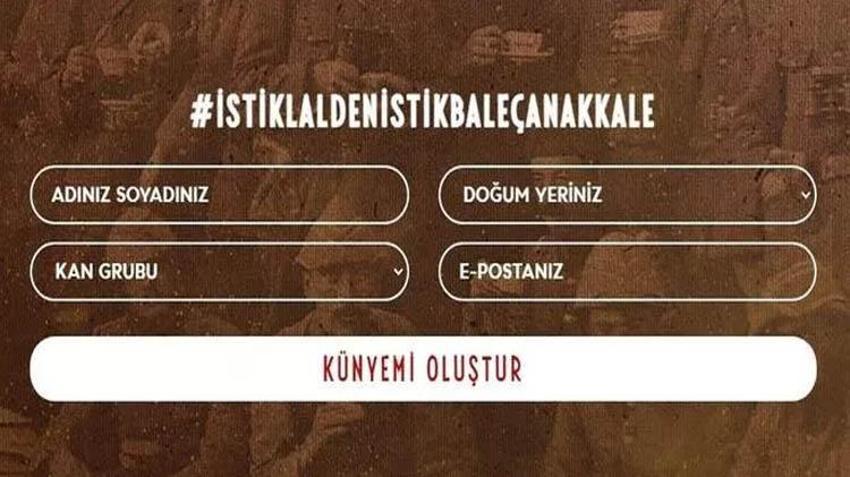 Çanakkale Zaferi hatıra künyesi oluşturma ekranı! 18 Mart hatıra künyesi nasıl oluşturulur, Çanakkale dijital savaş künyesi (Çanakkale şehitleri anısına hatıra künyesi) nasıl yapılır? 