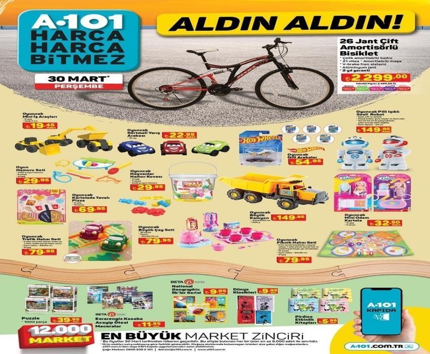 A101 30 Mart aktüel katalog 2023 yayınlandı! Elektrikli araba da var bisiklet de!