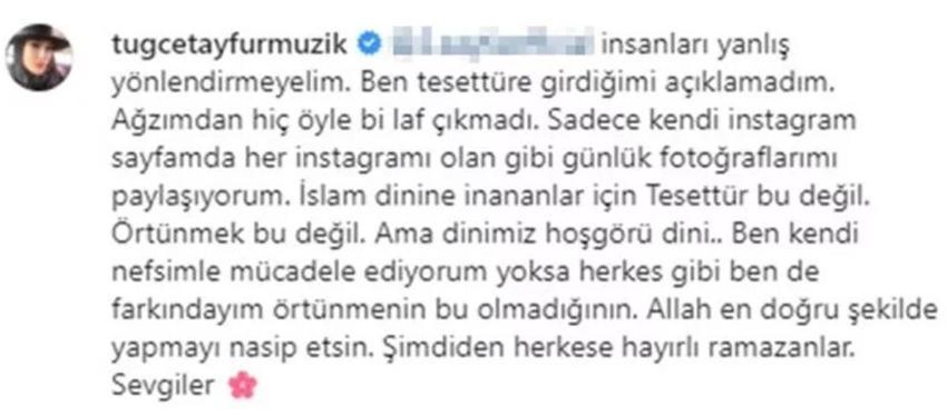 Tuğçe Tayfur: Paylaşımlarım farklı yerlere çekildi, şu an geçiş sürecindeyim