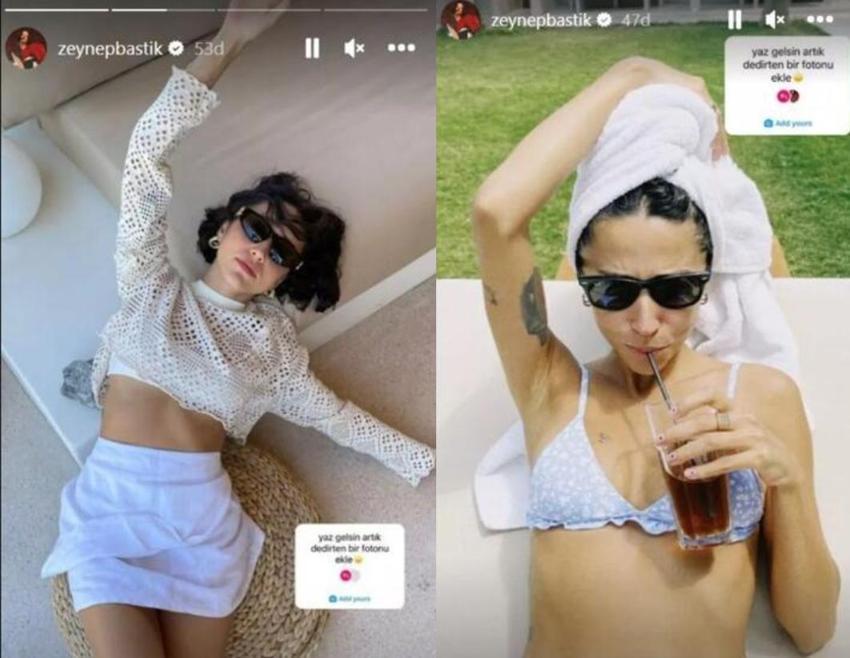 Zeynep Bastık, 'yaz gelsin' trendine katıldı
