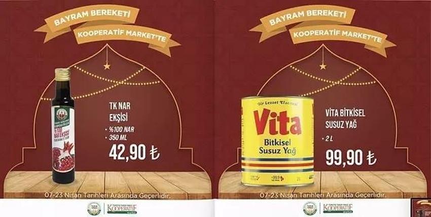 Tarım Market 18-23 Nisan aktüel katalog 2023 yayınlandı! Tarım Kredi'de ayçiçek yağı, 30'lu yumurtada bayram öncesi dev indirim var