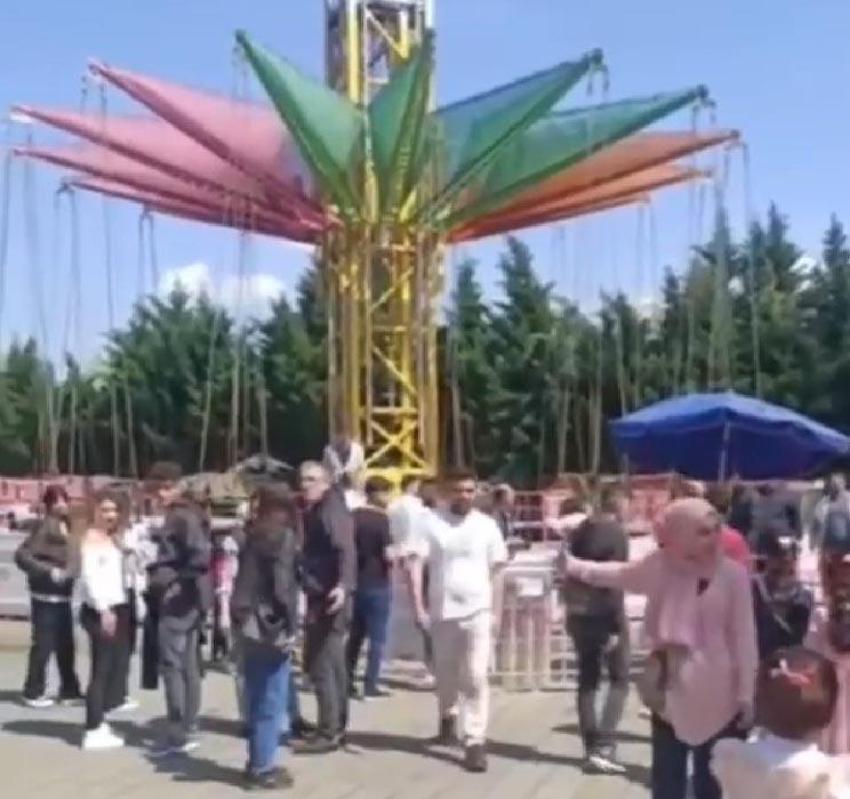 Lunaparkta faciadan dönüldü! Dev salıncak ağaç dallarına takıldı...