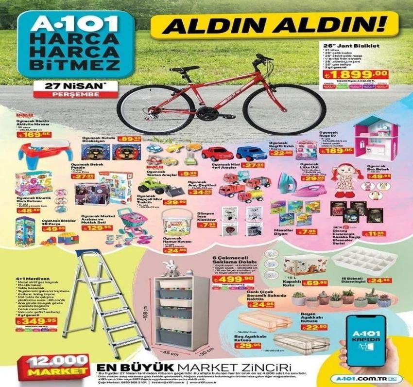A101 30 Nisan aktüel katalog 2023 yayınlandı! A101 Bahar ürünlerinde dev indirim var! Ped, çadır ne ararsan fiyatlar dipte!