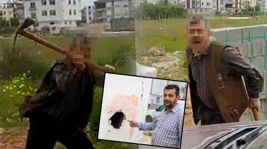Kiracıyla anlaşamayınca küfredip kazmayla duvarı parçaladı kapıya asma kilit taktı