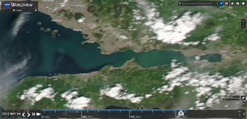İzmit Körfezi turkuaz renge büründü! O anlar NASA’nın uydu görüntülerine yansıdı