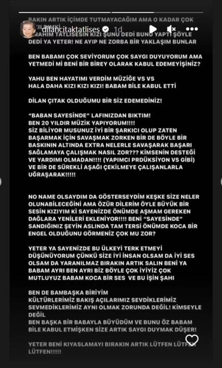 Dilan Çıtak Tatlıses isyan etti! 'Sayenizde ülkeyi terk etmeyi düşünüyorum'