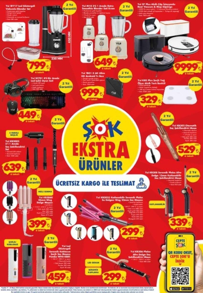 ŞOK 19-23 Mayıs aktüel katalog 2023 yayınlandı! Kablosuz saç maşası 199 TL, kırışık giderici buharlı 299 TL! Sürpriz liste...