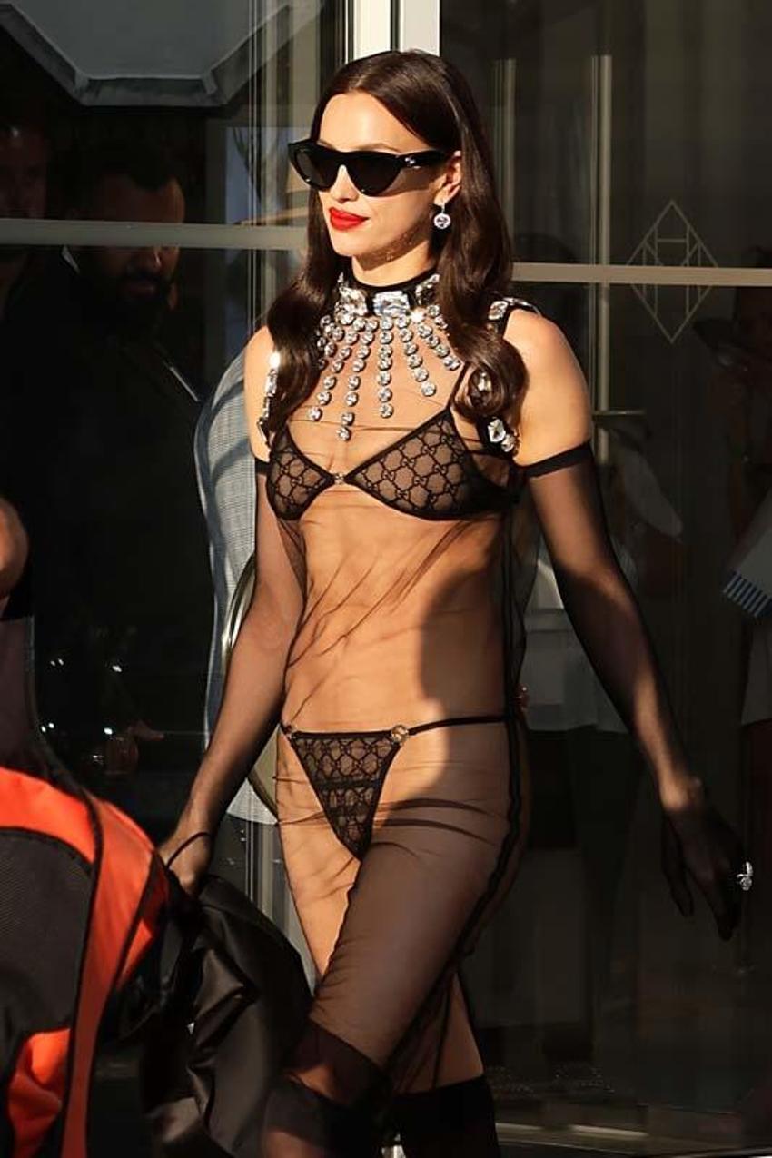 Irina Shayk, Cannes'a iç çamaşırıyla geldi!