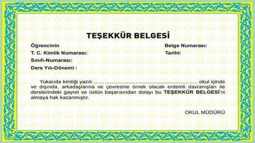 Teşekkür belgesi kaç puanla alınır? Teşekkür belgesi almak için kaç puan gerekir, dersler kaç olmalı, devamsızlık süresi ne olmalı?