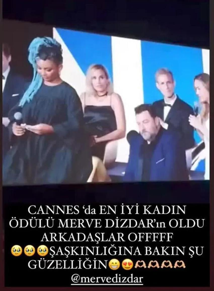 Merve Dizdar Cannes'da en iyi kadın oyuncu ödülünü aldı! Ünlülerden tebrik mesajları yağdı