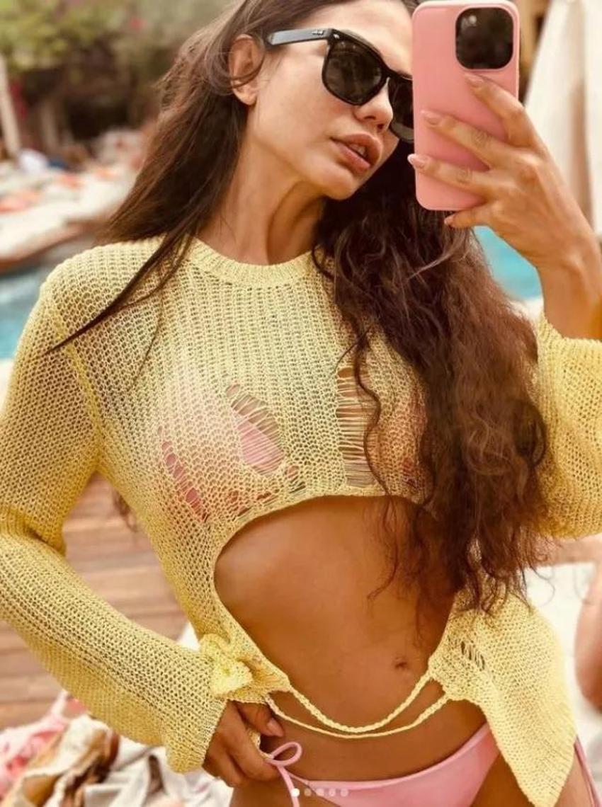 Demet Özdemir'den leopar bikinili poz! 'Ateş gibi yaktın geçtin'