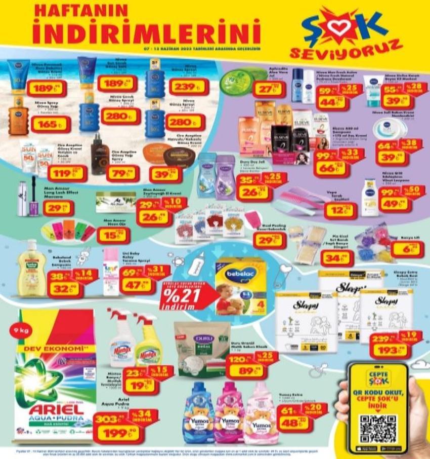 ŞOK 9-13 Haziran aktüel katalog 2023 yayınlandı! Güneş kremi 69 TL, Blender 229 TL! ŞOK Kadınlar özel sürprizi var!