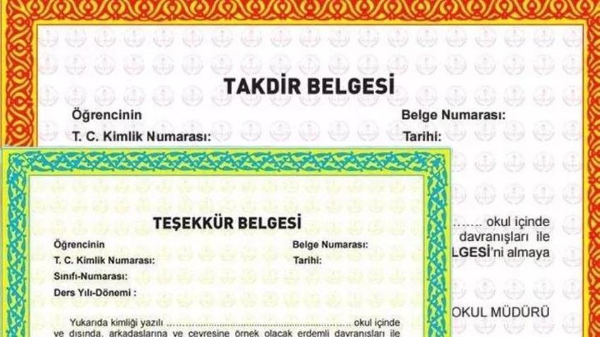 Takdir teşekkür belgesi 2023 ortalaması kaçtır? 5, 6, 7, 8, 9, 10, 11, 12. sınıf takdir teşekkür belgesi kaç puanla, nasıl alınır?