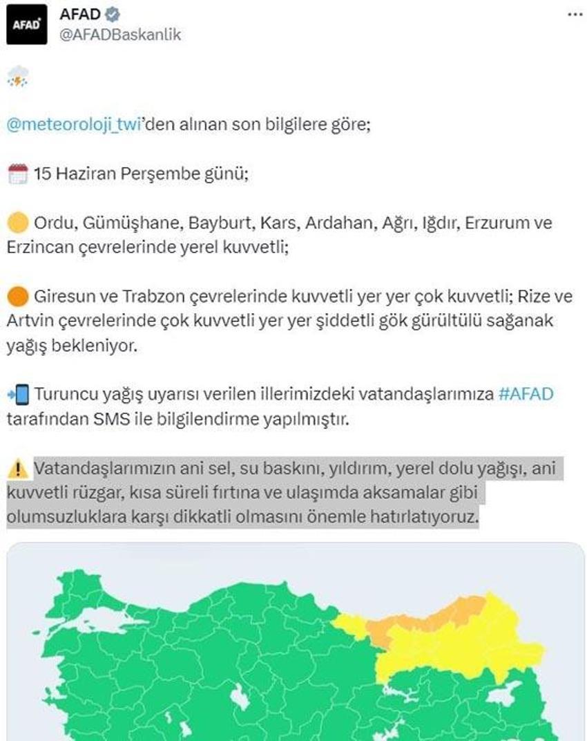 AFAD Giresun, Trabzon, Rize ve Artvin için uyardı! Sağanak etkili oldu; hoparlörle ‘dereden uzak durun’ anonsları yapıldı