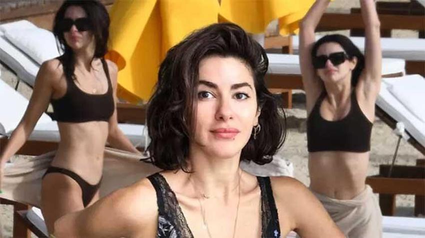 Nesrin Cavadzade fit haliyle plajı kasıp kavurdu