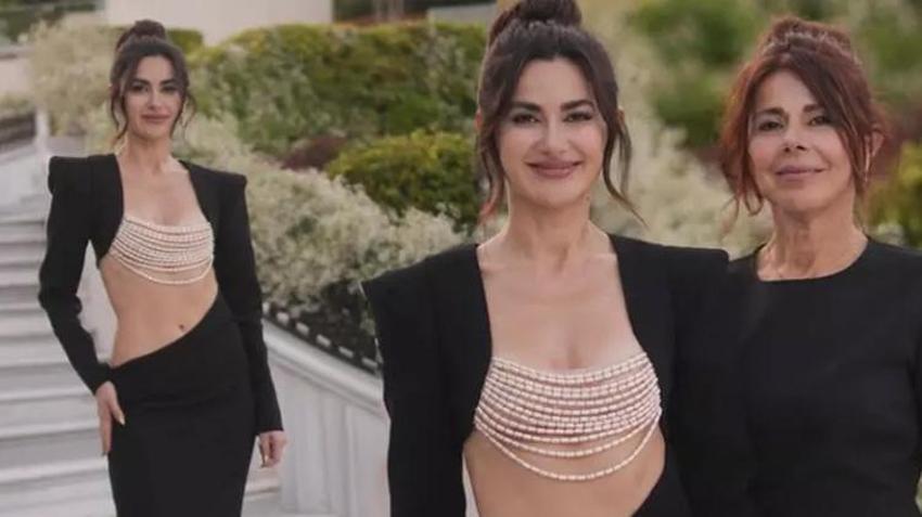 Nesrin Cavadzade düğünde iddialı kıyafetiyle dikkat çekti!