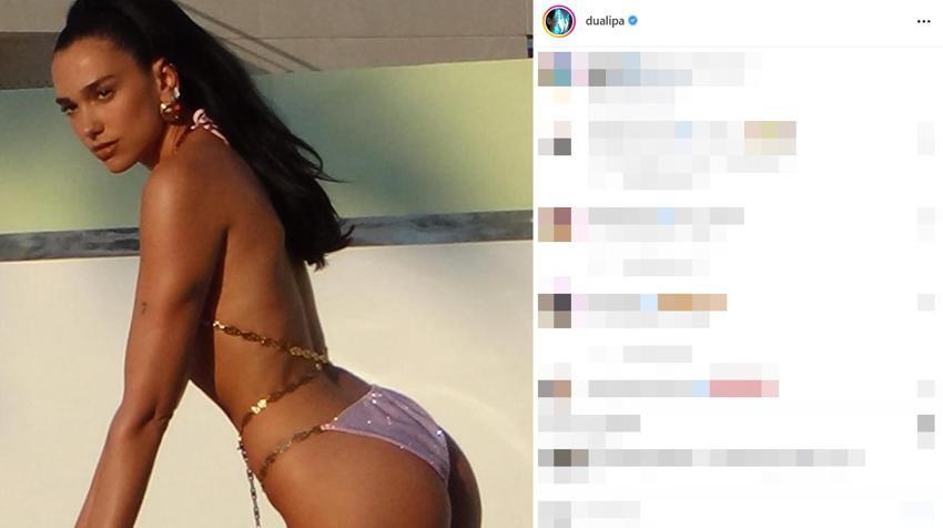 Dua Lipa pembe bikinisiyle fiziğini sergiledi! 