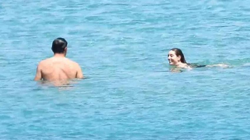 Sinem Kobal ile Kenan İmirzalıoğlu'nun denizde aşk dolu keyfi! Bir anda kayboldular