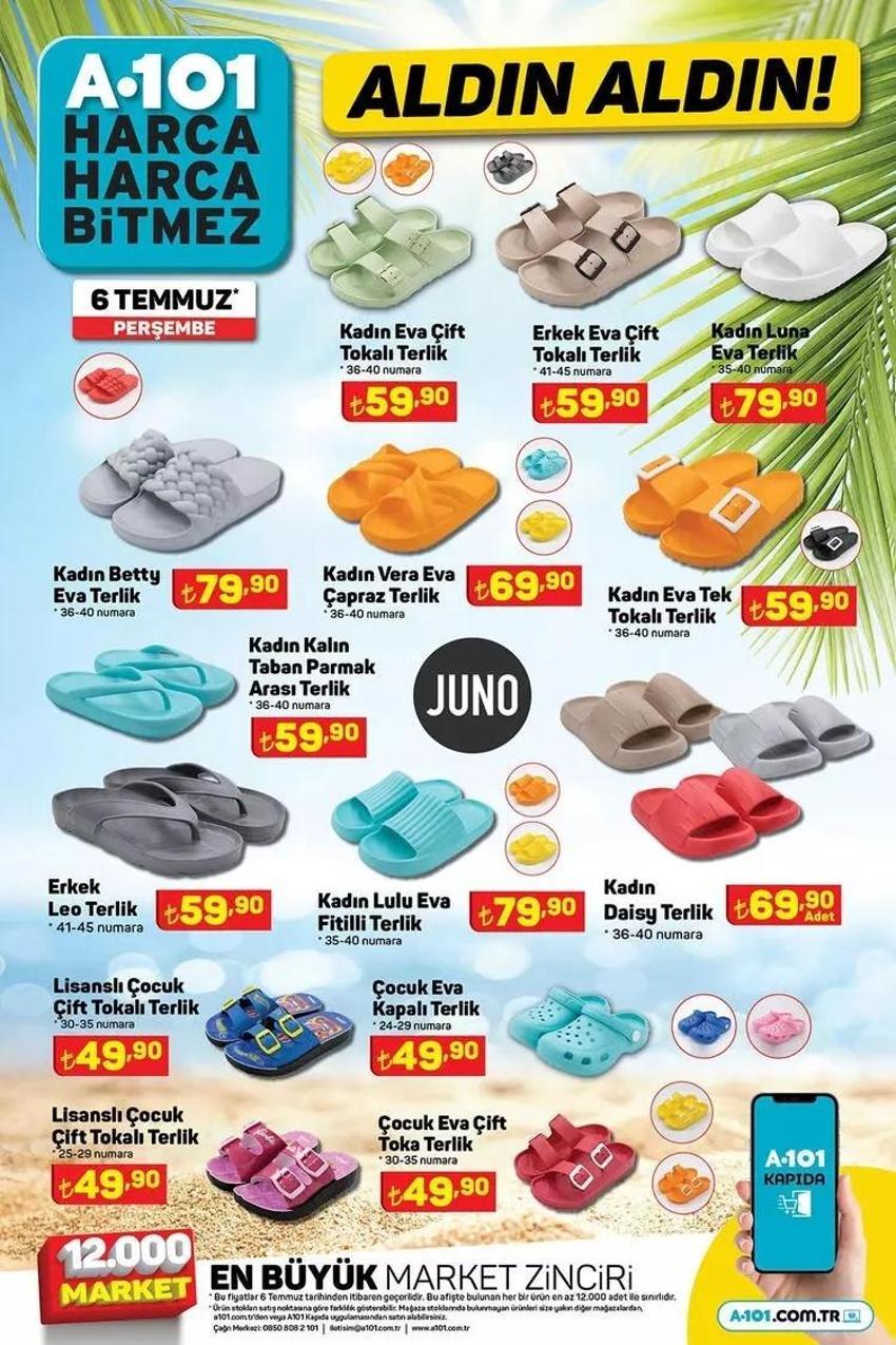 A101 6 Temmuz aktüel katalog 2023 yayınlandı! Plaj terliği, ped, tuvalet kağıdı fiyatları yüz güldürüyor!