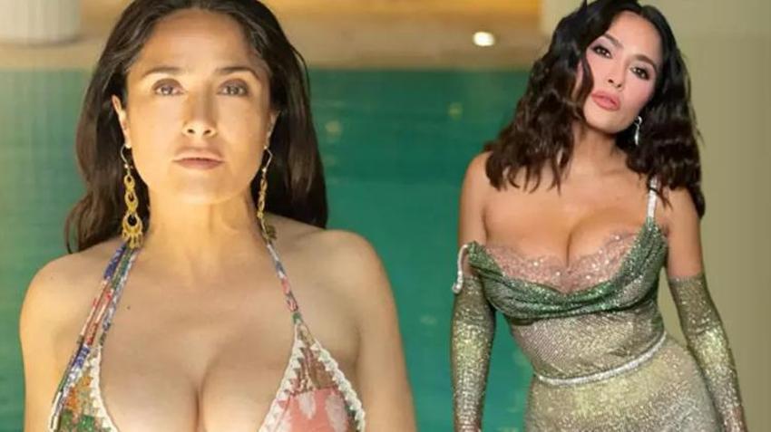 Salma Hayek'ten bikinili paylaşım geldi!