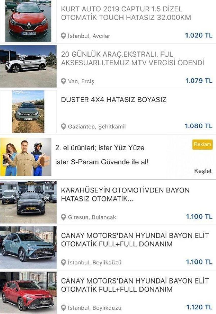 İkinci el araç satışında yanıltıcı ilanlara karşı para cezası uygulanacak