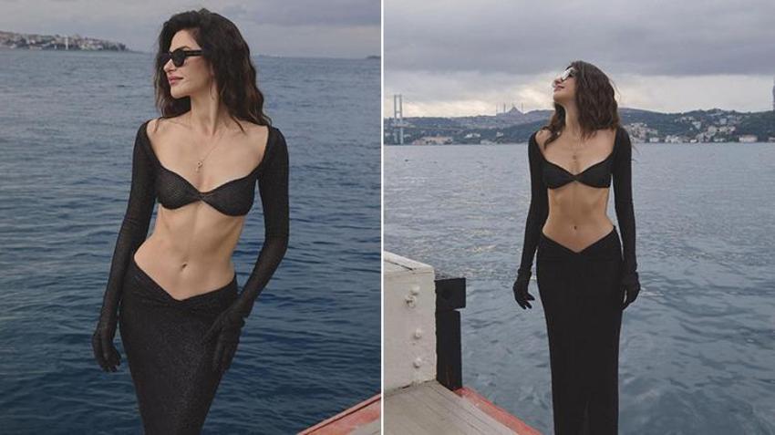 Nesrin Cavadzade'nin transparan kıyafeti olay oldu! Galaya damga vurdu