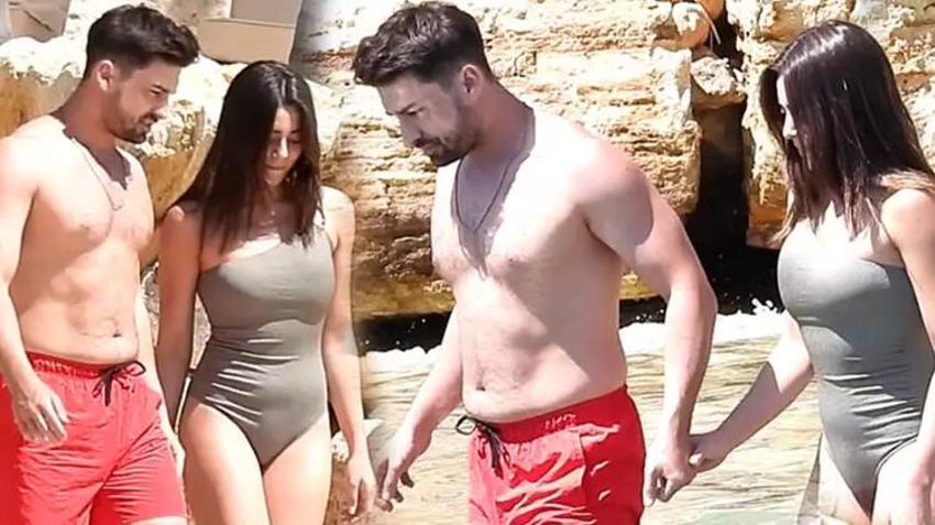 Alp Navruz ve Sıla Türkoğlu el ele tutuşup denize girdi!