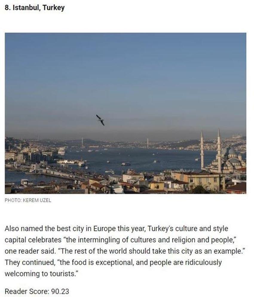 Avrupa’nın favori kentleri belli oldu! Türkiye'den iki şehir listeye damgasını vurdu...
