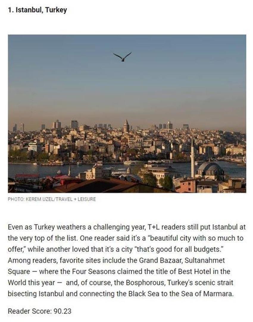 Avrupa’nın favori kentleri belli oldu! Türkiye'den iki şehir listeye damgasını vurdu...
