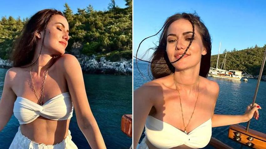 Fahriye Evcen eski formuna döndü! Bikinili görüntülendi