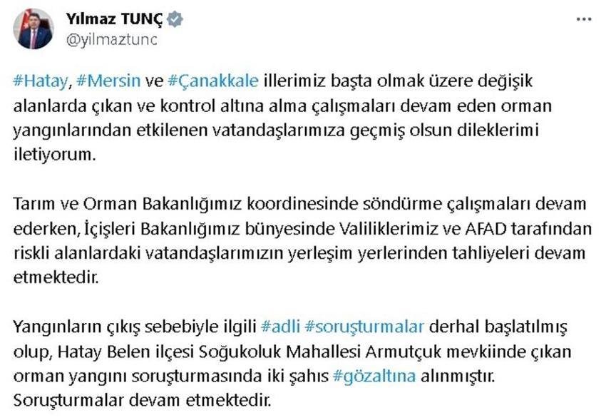 4 ilde orman yangını ile mücadele ediliyor! Bakan Yumaklı son durumu açıkladı