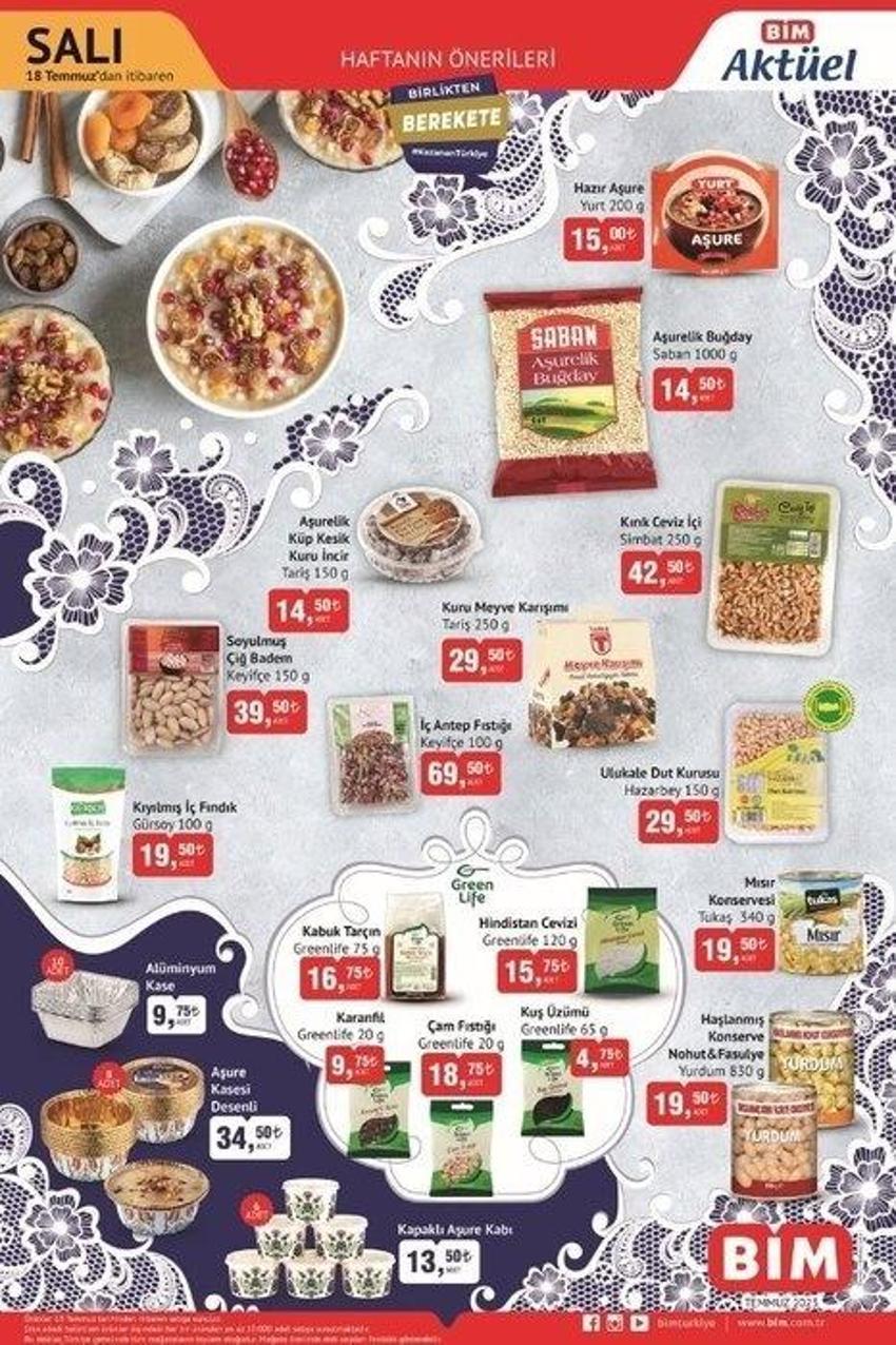 BİM 21 Temmuz aktüel katalog 2023 yayınlandı! Aşure Günü'nde tüm malzemelerin fiyatları düştü!