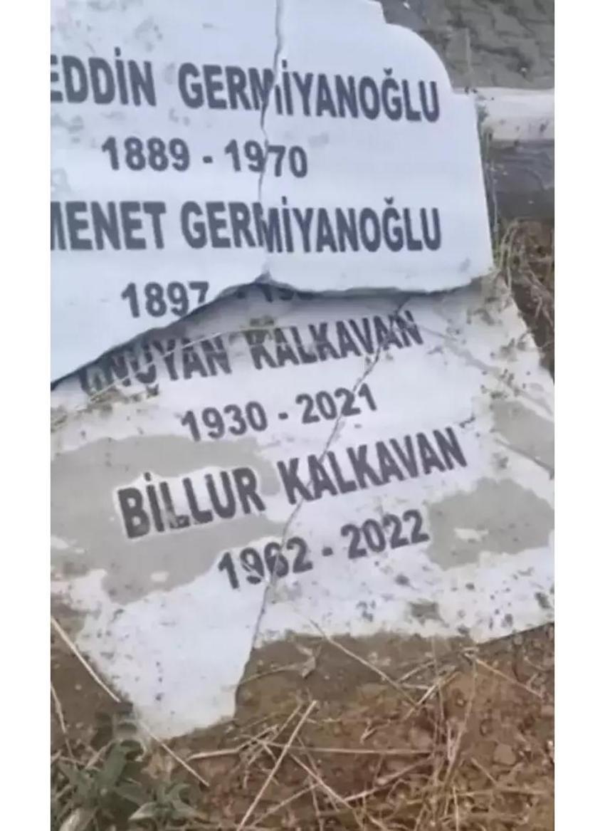 Billur Kalkavan'ın mezarı görenleri şaşırttı! Mezar taşı kırılmış