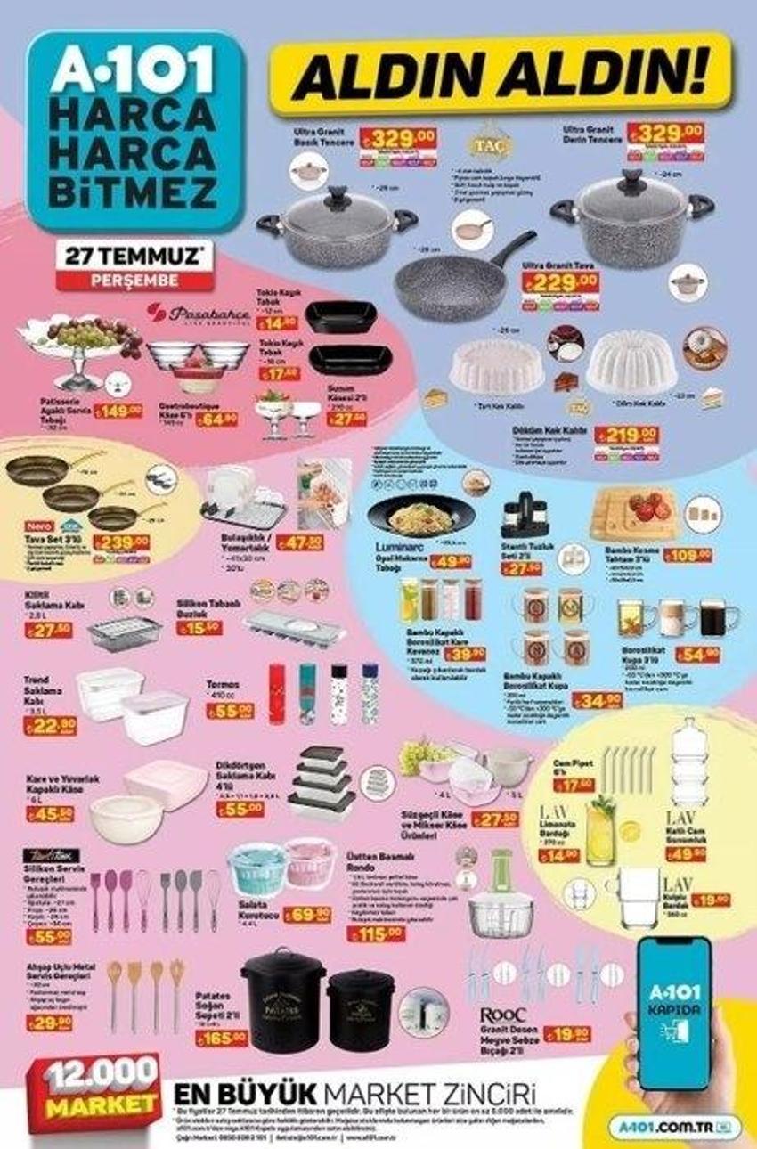 A101 27 Temmuz aktüel katalog 2023 yayınlandı! Ayçiçek yağı fiyatı dibi gördü, aşurelikler sudan ucuz!