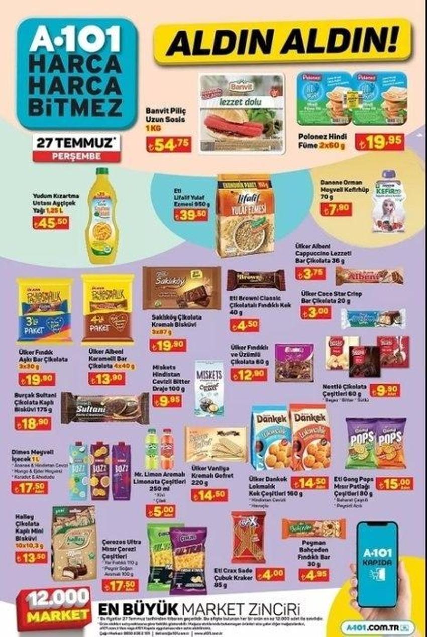 A101 27 Temmuz aktüel katalog 2023 yayınlandı! Ayçiçek yağı fiyatı dibi gördü, aşurelikler sudan ucuz!