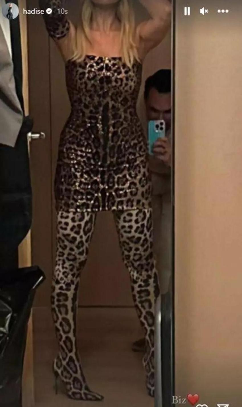 Hadise'nin leopar tercihi! Sosyal medya ikiye bölündü