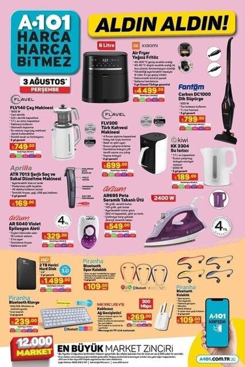 A101 3 Ağustos aktüel katalog 2023 yayınlandı! A101 Elektrikli moped sürprizi var! Çelik termos kampanyası var