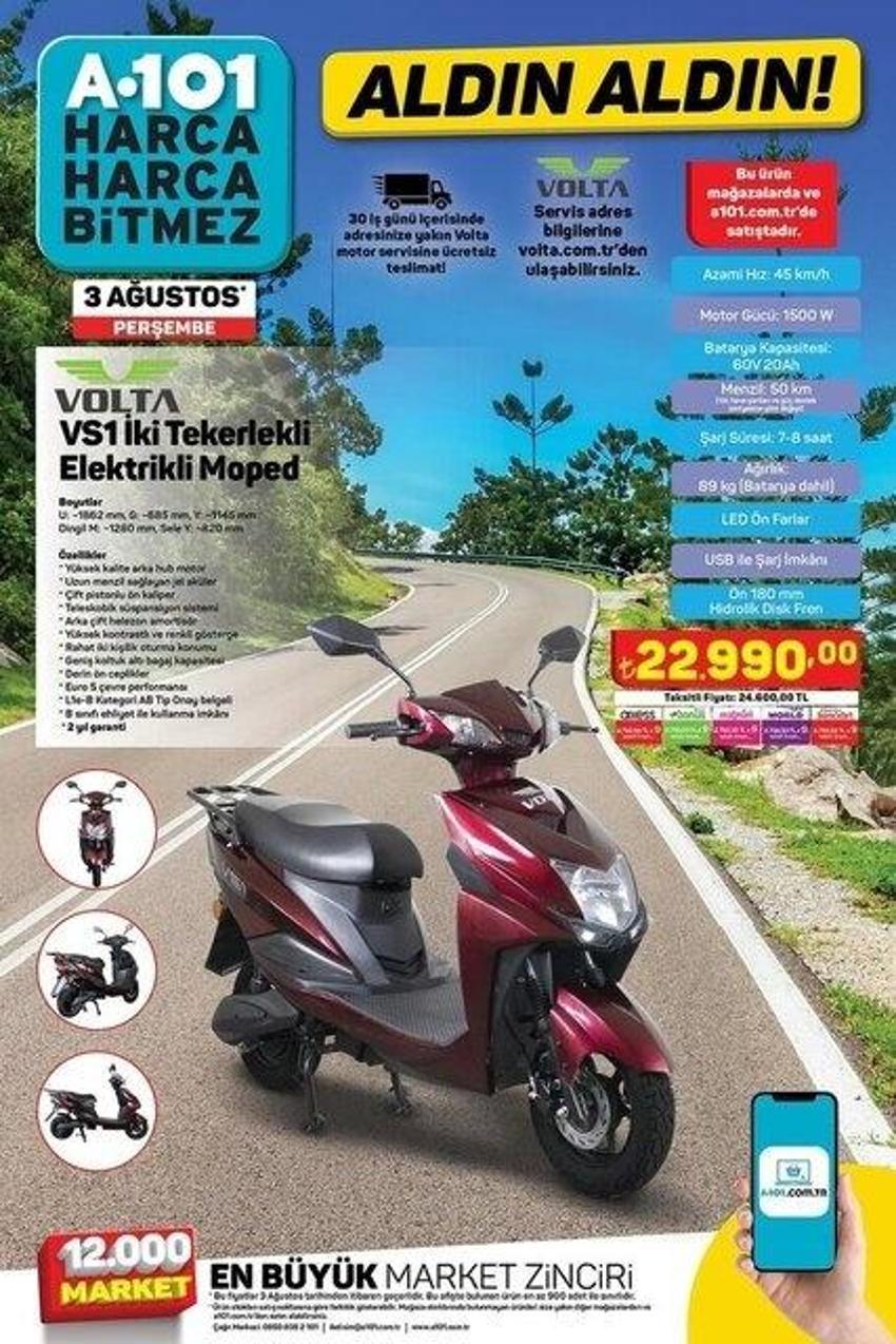 A101 3 Ağustos aktüel katalog 2023 yayınlandı! A101 Elektrikli moped sürprizi var! Çelik termos kampanyası var
