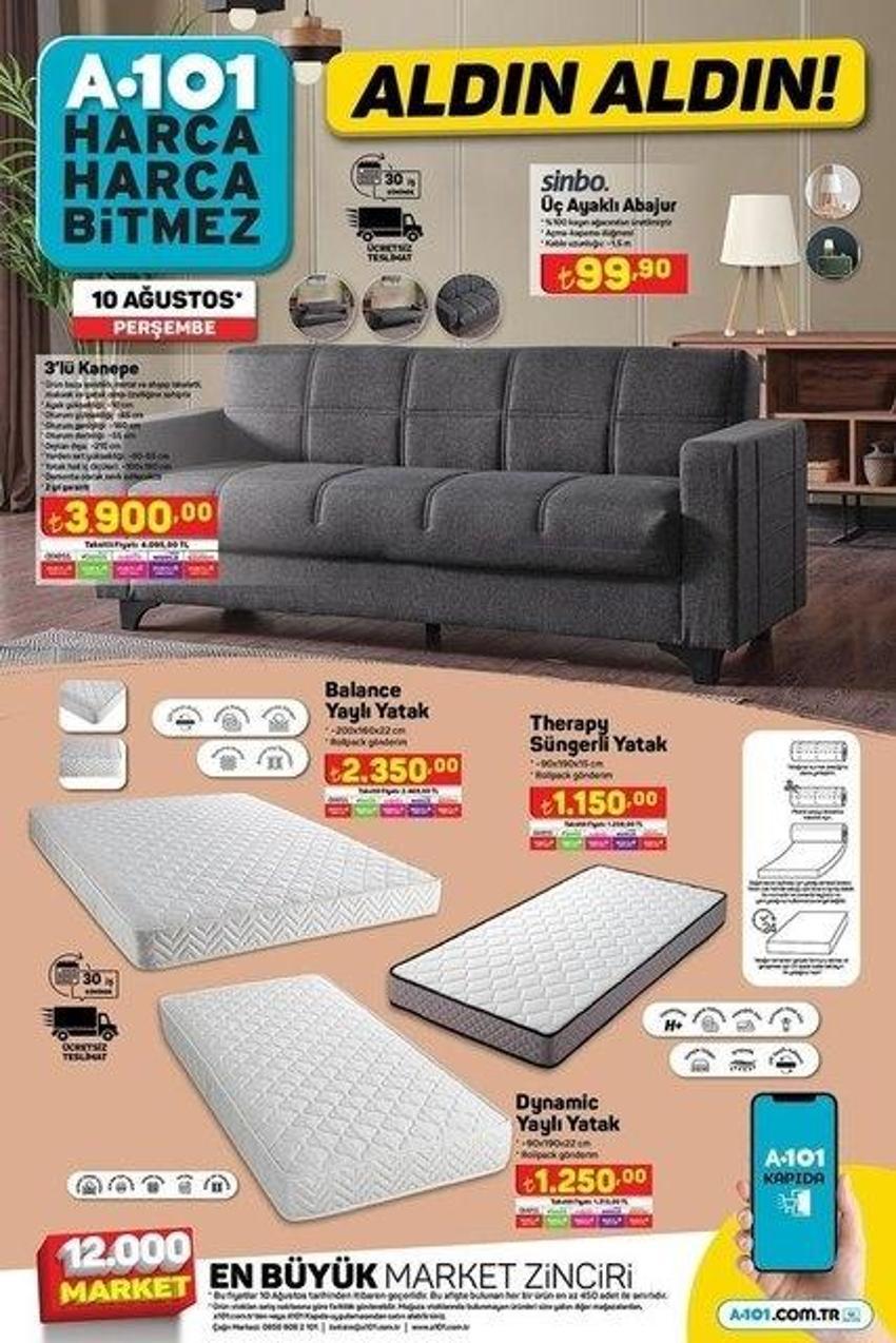 A101 7-10 Ağustos aktüel katalog 2023 yayınlandı! Ayçiçek yağı, bebek bezi, 3'lü kanepede fiyatlar yok oldu!