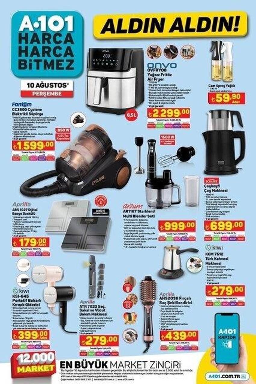 A101 7-10 Ağustos aktüel katalog 2023 yayınlandı! Ayçiçek yağı, bebek bezi, 3'lü kanepede fiyatlar yok oldu!
