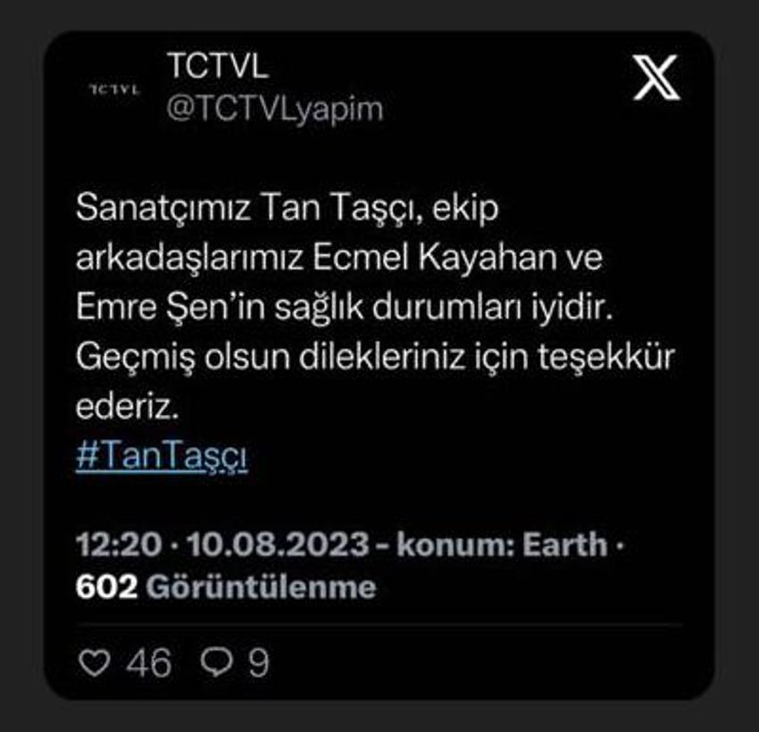 Tan Taşçı kaza geçirdi! Tedavi altına alındı