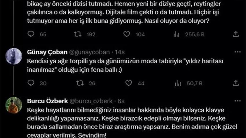 Burcu Özberk'i sinirlendiren sözler: 'Keşke biraz edepli olmayı bilseniz'