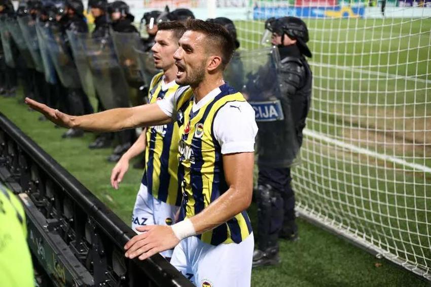 Slovenya'da skandal! Maribor-Fenerbahçe maçında tribünlerde olaylar çıktı karşılaşma 30 dakika durdu