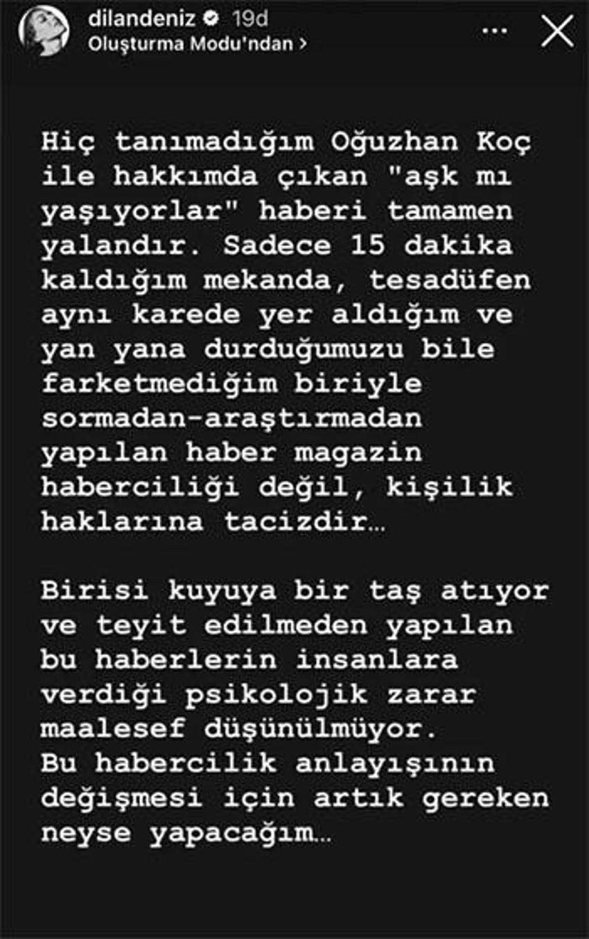 Oğuzhan Koç ile aşk mı yaşıyor? Dilan Çiçek Deniz sessizliğini bozdu