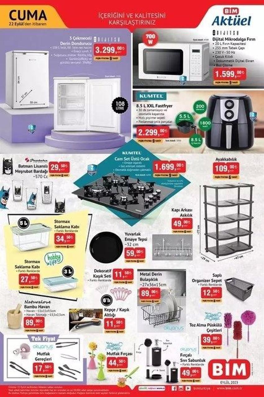 BİM 19-22 Eylül aktüel katalog 2023 yayınlandı | Oyun hamuru 29 TL, blender 79 TL! Sürpriz BİM ürünü var!