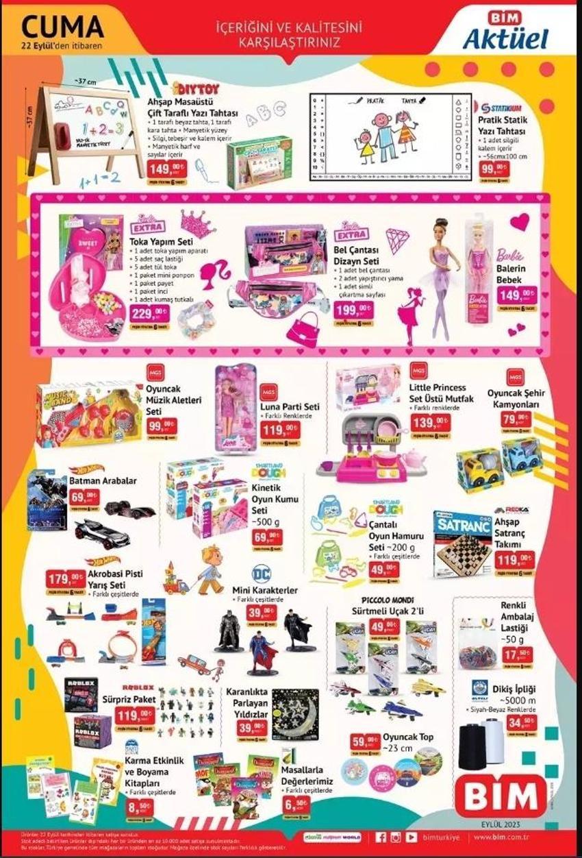 BİM 19-22 Eylül aktüel katalog 2023 yayınlandı | Oyun hamuru 29 TL, blender 79 TL! Sürpriz BİM ürünü var!