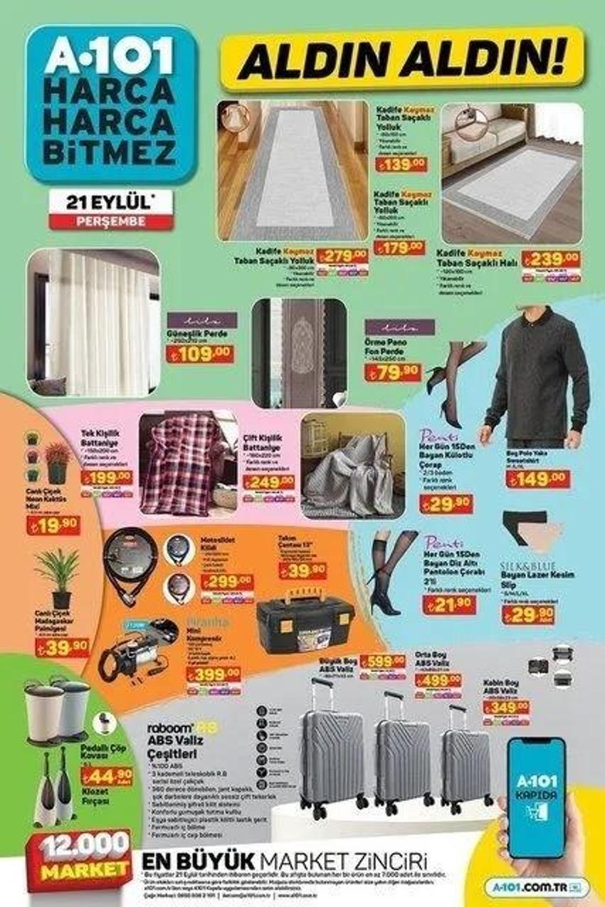 A101 21 Eylül aktüel katalog 2023 yayınlandı! Battaniye, perdelik de var, ayçiçek yağında dev indirim de!